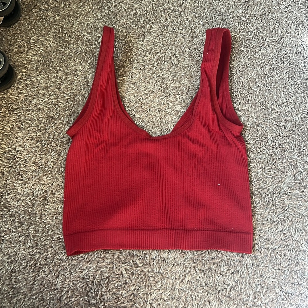 Colsie Red Ribbed Set - Picture 2 of 6